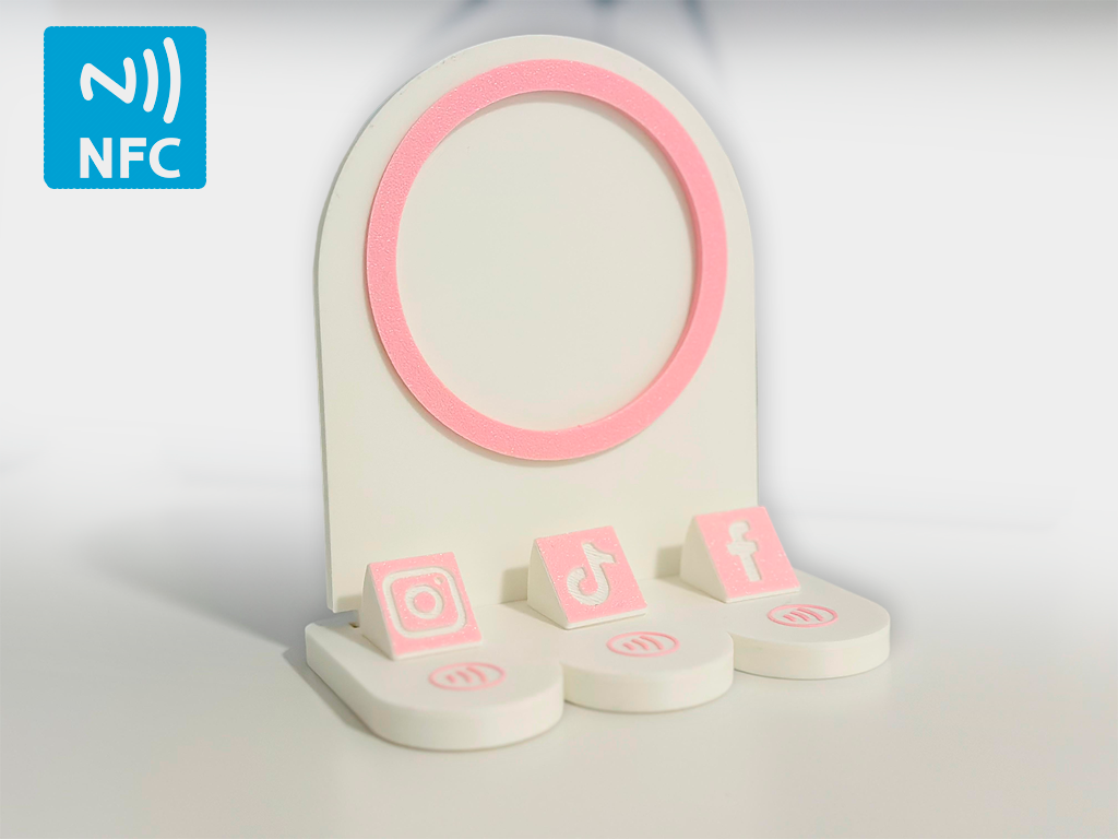 Suporte de exibição NFC para mídia social