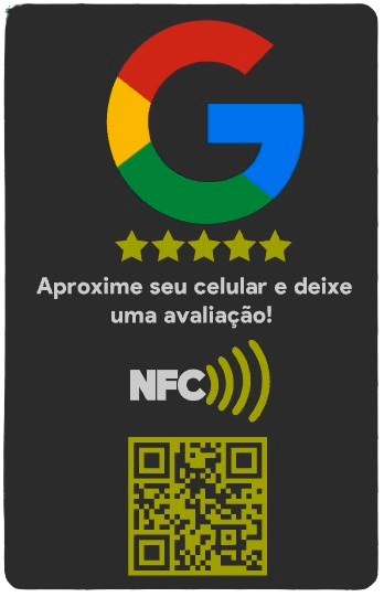 Kit 20 Comandas Avalição google com NFC + QRcode + Espaço sua Logo