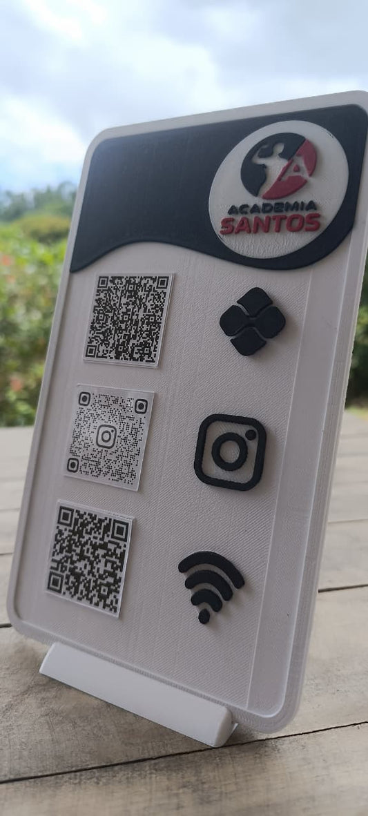Placa Qrcode - Pix - Instagram - Wifi - Logomarca
